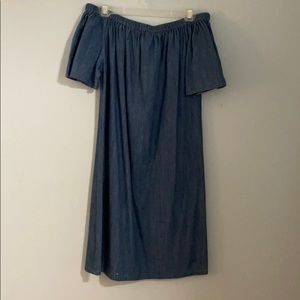 Like New ERA Denim Off Shoulder Shift Dress